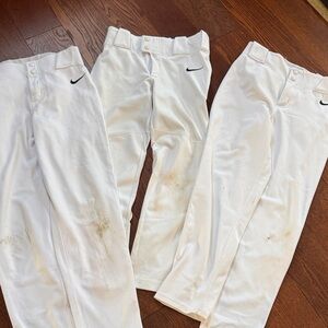 Three Nike Kids' White Baseball Pants - Classic Performance Bottoms